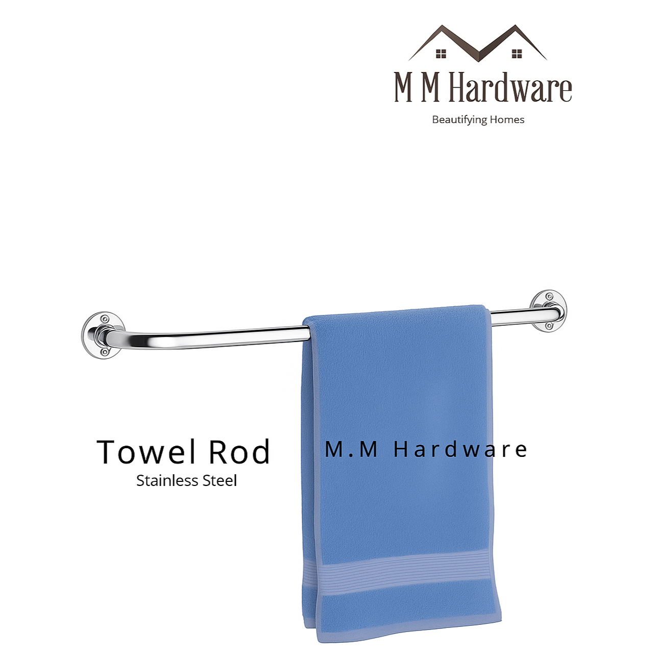 MM Hardware Towel Rod Stainless Steel Hotel Style Premium Quality